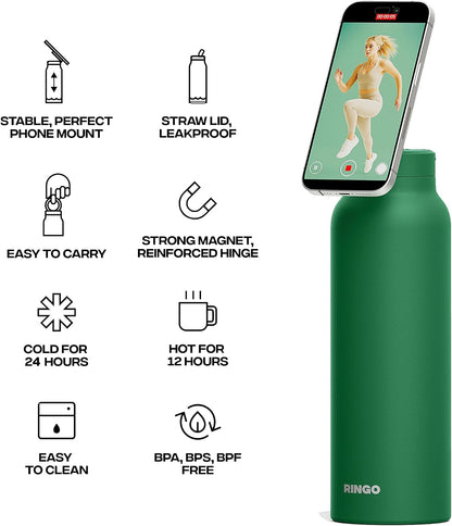 "Ringo Insulated Water Bottle with Phone Holder"